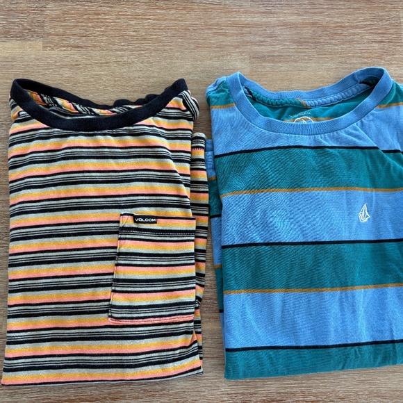 THREE Boys Volcolm Modern Fit Striped Shirts - Size M (10) - Picture 2 of 7